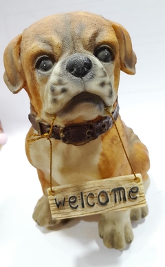 Perros Welcome de Resina 14 cm. Dos Modelos.