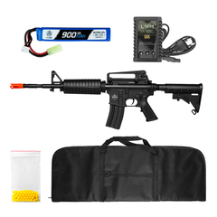 RIFLE AIRSOFT AEG M4A1 FULL METAL 6MM+CAPA+BATER+RECARR+BBS