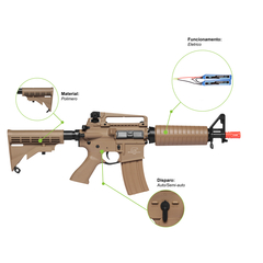 RIFLE AIRSOFT AEG M4 ECHO S-2 QGK +CAPA+BATERIA+RECARR+BBS na internet