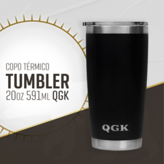 Imagem do COPO TÉRMICO TUMBLER 20 OZ 591 ML QGK PRETO COM TAMPA