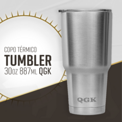 Imagem do COPO TÉRMICO TUMBLER 30 OZ 887 ML QGK INOX COM TAMPA