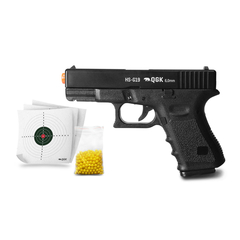 PISTOLA DE AIRSOFT SPRING HS-G19 6MM - QGK + BBS + ALVO