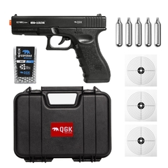 PISTOLA AIRGUN G17 NBB 4,5MM - QGK+CASE+ESFERAS+CO2+ALVO