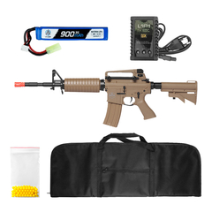 RIFLE AIRSOFT AEG M4 MIKE S-2 QGK +CAPA+BATERIA+RECARR+BBS