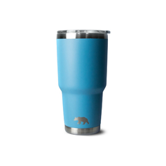 COPO TÉRMICO TUMBLER 30 OZ 887 ML QGK AZUL STEEL COM TAMPA