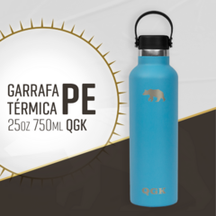 Imagem do GARRAFA TÉRMICA PE 24 OZ 709 ML QGK AZUL STEEL COM TAMPA