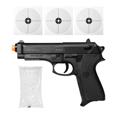 PISTOLA DE AIRSOFT SPRING SP92 6MM QGK + 1000 BBS + ALVO