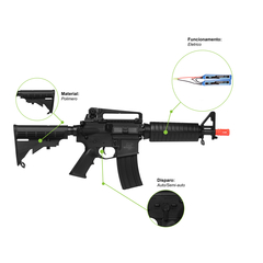 RIFLE AIRSOFT AEG M4 ECHO S-1 QGK +CAPA+BATERIA+RECARR+BBS