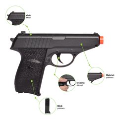 PISTOLA DE AIRSOFT SPRING G3 SIG SAUER 232 FULL METAL 6MM - GALAXY - QG Airsoft | A Maior Loja de Airsoft do Brasil | Tudo para Airsoft