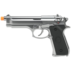 PISTOLA DE AIRSOFT À GÁS GBB GREEN GÁS M92 CROMADA FULL METAL BLOWBACK 6MM - WE