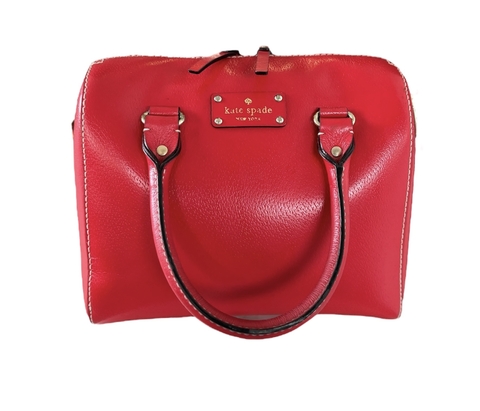 Kate top Spade Alessa Wellsley Leather Crossbody Satchel Empire Red Orange