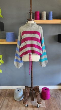 Sweater PLEYADE Gris melange/ lavanda/ turquesa - Pura Vida Sweaters