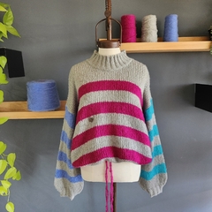 Sweater PLEYADE Gris melange/ lavanda/ turquesa - Pura Vida Sweaters