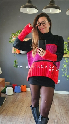 sweater AMARA (rojo, ciruela, negro)