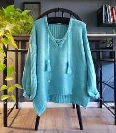 sweater Ponchón NUBE celeste