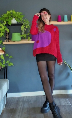 Sweater YiN rojo/ violeta - comprar online