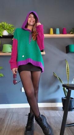 Sweater KIRI Verde/fuxia/violeta en internet