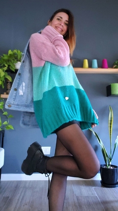 Sweater GANESHA Verde/aqua/rosa pastel - Pura Vida Sweaters