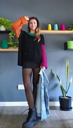 Sweater MAGIA negro/cereza/ladrillo/verde - comprar online