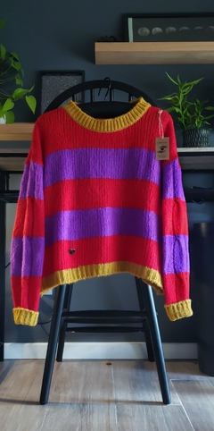 Sweater INDIA Rojo/violeta/mostaza - tienda online