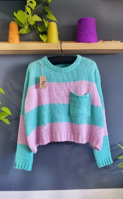 sweater HADA Aqua/ Rosa pastel