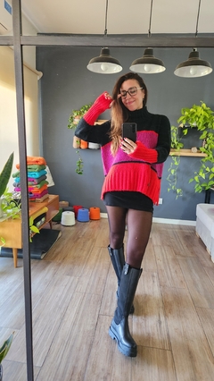 sweater AMARA (rojo, ciruela, negro)