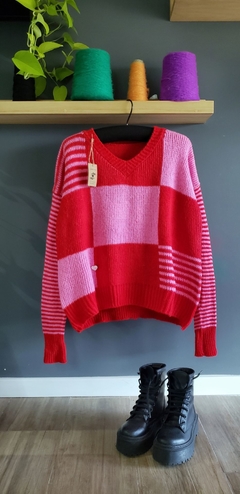 Sweater MATRIX rojo/rosa