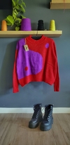 Sweater YiN rojo/ violeta