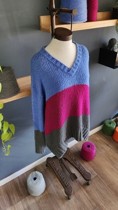 Imagen de Sweater SENSEI Lavanda/uva/gris topo