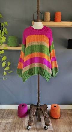 Sweater JALALLA camel/ magenta/naranja/ verde menta en internet