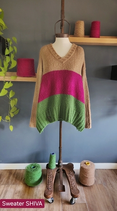 Sweater SHIVA (Camel/cereza/verde menta) - Pura Vida Sweaters