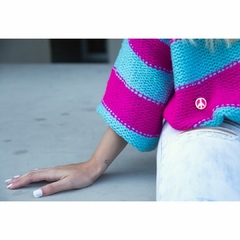 Sweater SUGAR Magenta/celeste en internet