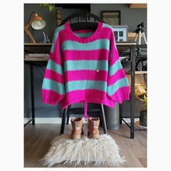 Sweater SUGAR Magenta/celeste - comprar online