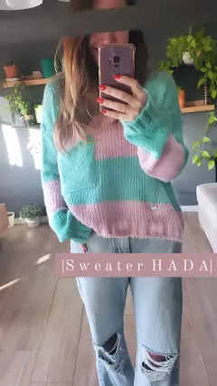 sweater HADA Aqua/ Rosa pastel en internet