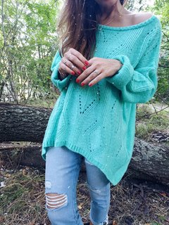 Maxi sweater NEPTUNO Aqua marine - comprar online