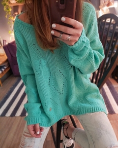 Maxi sweater NEPTUNO Aqua marine - Pura Vida Sweaters