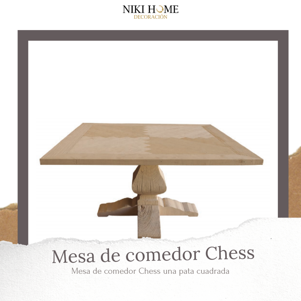 MESA DE COMEDOR CHESS 1 PATA CUADRADA