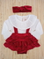 CONJUNTO MONIK BEBÊ VELUDO VERMELHO LC0124