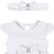 BODY VESTIDO DE BEBÊ MALHA COM TULE LISTRADO BRANCO + FAIXA HG20162A - comprar online