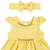 VESTIDO DE BEBÊ LUXO COM TULE LISTRADO AMARELO + FAIXA HG20111 na internet