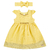 VESTIDO DE BEBÊ LUXO COM TULE LISTRADO AMARELO + FAIXA HG20111 - comprar online