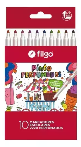 MARCADOR FILGO PINTO ESCOLAR PERFUMADOS X10