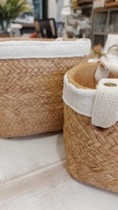 MACETERO CERAMICA, SIMIL RATTAN - comprar online