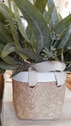 MACETERO CERAMICA, SIMIL RATTAN
