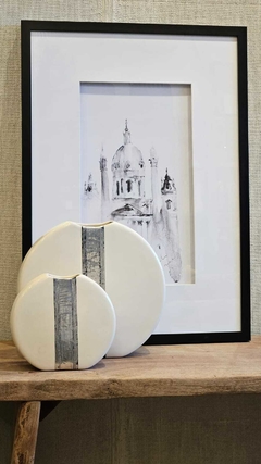 FLORERO DE CERAMICA Y ESTANIO - comprar online