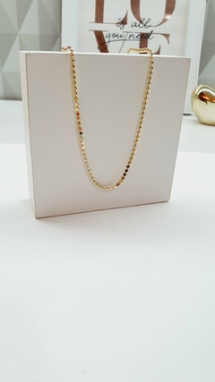 Colar CHOCKER DE BOLINHAS PRENSADAS 2 mm, banho ouro 18K. - comprar online