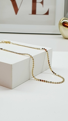 Colar CHOCKER DE BOLINHAS PRENSADAS 2 mm, banho ouro 18K.