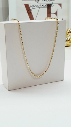 Colar CHOCKER DE BOLINHAS PRENSADAS 2 mm, banho ouro 18K. - ENFEITE DE MULHER