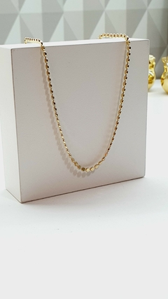 Colar CHOCKER DE BOLINHAS PRENSADAS 2,5 mm, banho ouro 18K. na internet