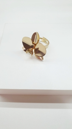 Anel ORQUÍDEA REGULÁVEL, banho ouro 18K. - comprar online